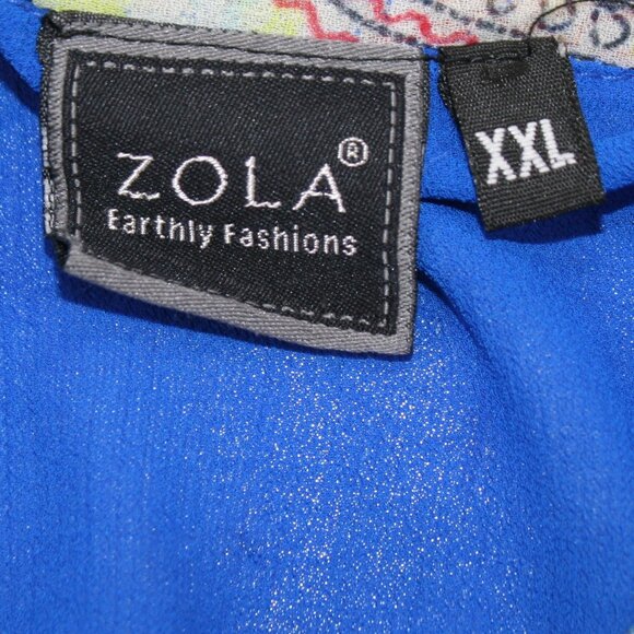 ZOLA EARTHLY FASHIONS Dress Abstract Tunic Colorful Sheer Chiffon XXL Juniors - Picture 6 of 14